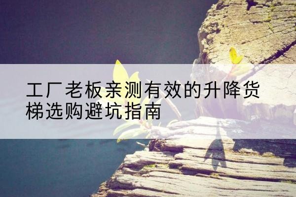 中原升降货梯怎么选-工厂老板亲测有效的升降货梯选购避坑指南