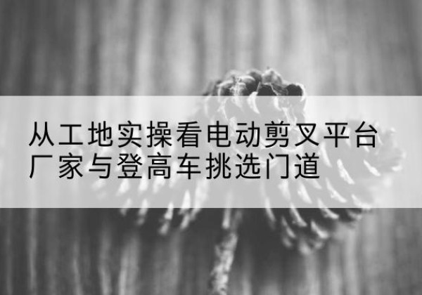 中原电动剪叉升降平台厂家-从工地实操看电动剪叉平台厂家与登高车挑选门道
