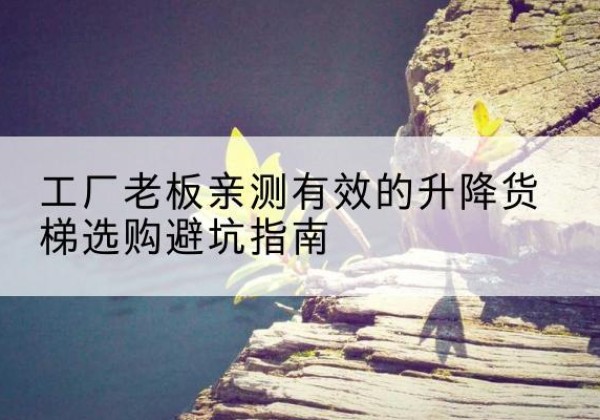 中原升降货梯怎么选-工厂老板亲测有效的升降货梯选购避坑指南